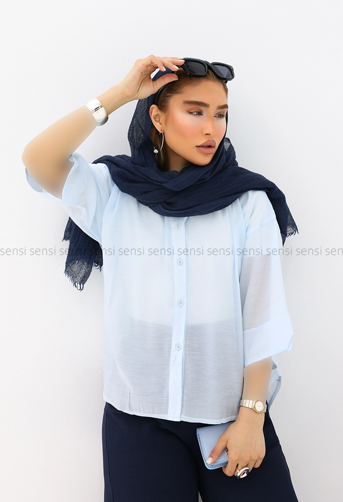 شومیز شیشه ای پری پشت پیله کد1005847